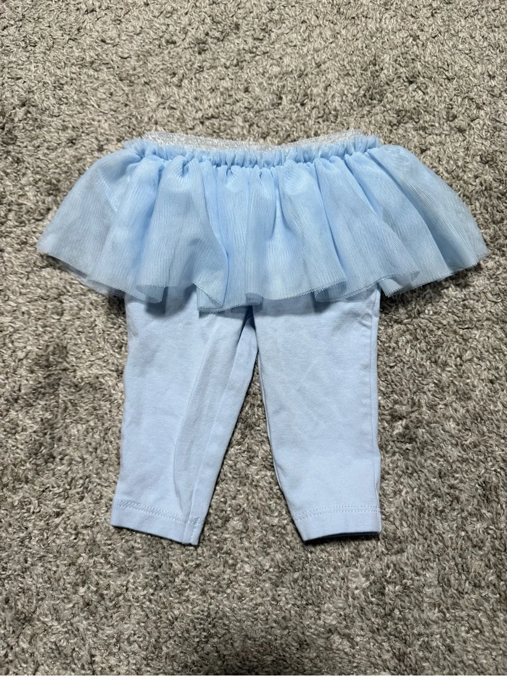 Carter's Cream Bodysuit with Light Blue Tutu Leggings